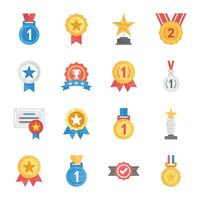 Pack of Achievement Flat Icons vector