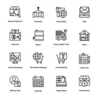 A Set Of Logistic Delivery Line Vector Icons