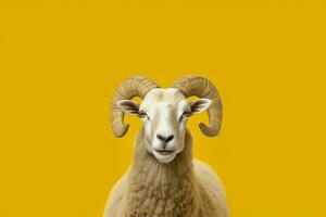 Head cute ram rural. Generate Ai photo