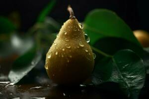 Pear fresh water wet. Generate Ai photo