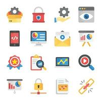 Set of SEO Management Flat Icons vector