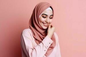 musulmán mujer hiyab generar ai foto
