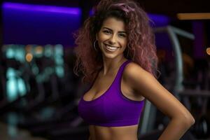 Modern gym woman. Generate AI photo