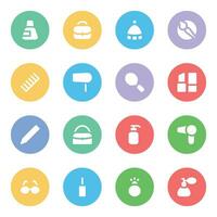 Pack of Makeup and Fashion Tools Flat Icons vector