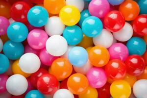 Colorful plastic balls. Generate Ai photo
