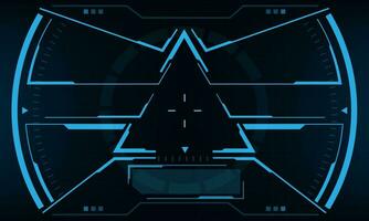 HUD sci-fi interface screen view blue geometric design virtual reality futuristic technology creative display vector