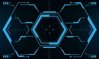 HUD sci-fi interface screen view blue geometric design virtual reality futuristic technology creative display vector