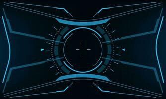 HUD sci-fi interface screen view blue geometric design virtual reality futuristic technology creative display vector