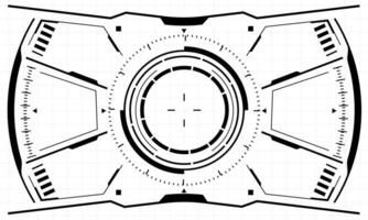 hud ciencia ficción interfaz pantalla ver negro geométrico en blanco diseño virtual realidad futurista tecnología creativo monitor vector