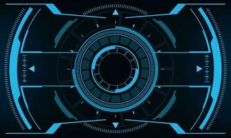 HUD sci-fi interface screen view blue geometric design virtual reality futuristic technology creative display vector