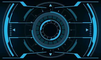 HUD sci-fi interface screen view blue geometric design virtual reality futuristic technology creative display vector