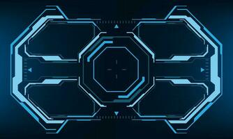 HUD sci-fi interface screen view blue geometric design virtual reality futuristic technology creative display vector