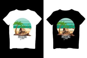 Summer vibes Outdoor T Shirt Design vector