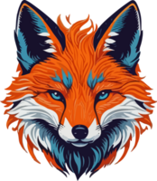 Colorful Fox Logo Concept AI Generative png