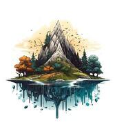 Mountain Tshirt Design Background photo