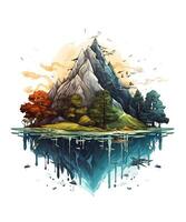 Mountain Tshirt Design Background photo