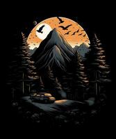 Mountain Summer Camping Tshirt Design Background photo