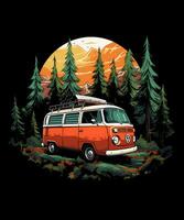 Mountain Summer Camping Tshirt Design Background photo