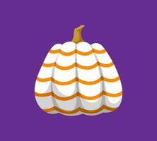 Halloween painted pumpkin with striped ornament vector