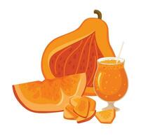 recién exprimido calabaza jugo vector