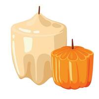 Beautiful stylish candles, thanksgiving day vector