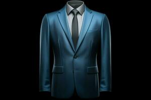 Elegant men blue suit. Generate Ai photo