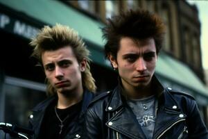 British punks men. Generate Ai photo