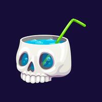 Halloween holiday party cocktail drink in skull vector