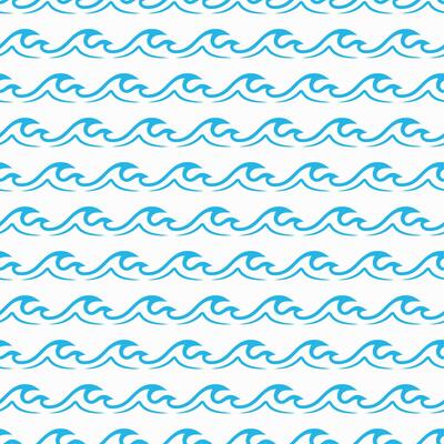 Blue ocean and sea waves seamless pattern