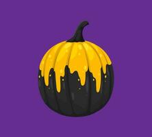 Halloween painted pumpkin with holiday ornament vector
