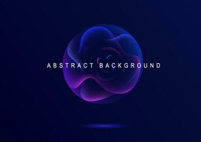 Gradient neon color sphere. Round holographic gradients. Glowing bright liquid gradient shape. Curved line for banner and flyer, social media. Vector twirl.