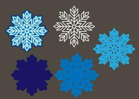 Openwork layered snowflake for cutting DIY crafts. vector