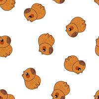 Cute capybara characters seamless pattern vector illustration