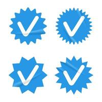 Verified badges check icon set vector illustration