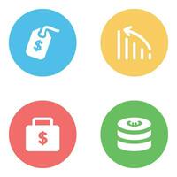 Flat Icons of Money and Banking vector