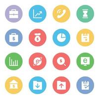 Flat Icons of Business and Finance vector