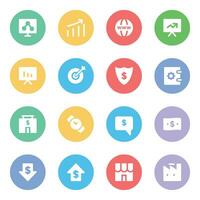 Trendy Flat Icons of Finance vector