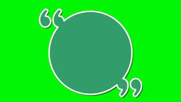 4k Animation of Quote Template, Bubble Chat, Chat, Think on Green Screen, Chroma Key. Perfect for quote design, quote content, quote video, etc. video