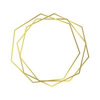 Gold geometric polygonal frame vector