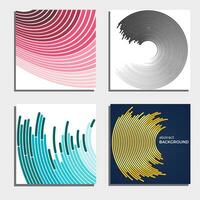 Set of four beautiful abstract backgrounds. Abstract flash light circles. Vector illustration.