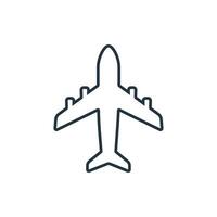 Line airplane icon vector. Plane line icon on white background vector