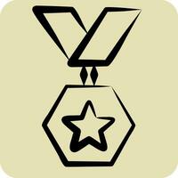 Icon Badge 3. related to Award symbol. hand drawn style. simple design editable. simple illustration vector