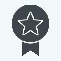 Icon Badge. related to Award symbol. glyph style. simple design editable. simple illustration vector