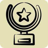 Icon Trophy. related to Award symbol. hand drawn style. simple design editable. simple illustration vector