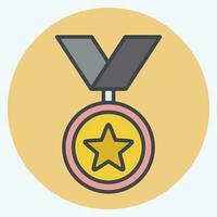 Icon Medal. related to Award symbol. color mate style. simple design editable. simple illustration vector