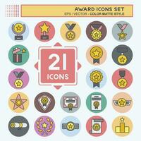 Icon Set Award. related to Award symbol. color mate style. simple design editable. simple illustration vector