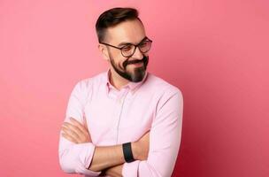Man flirting and smiling. Generate Ai photo