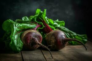 Beetroot organic harvest green. Generate Ai photo