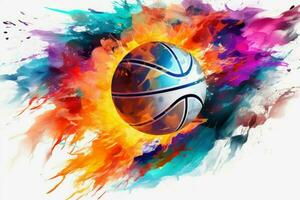 Basketball ball colorful. Generate Ai photo