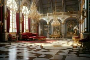 Lavish baroque interior. Generate Ai photo